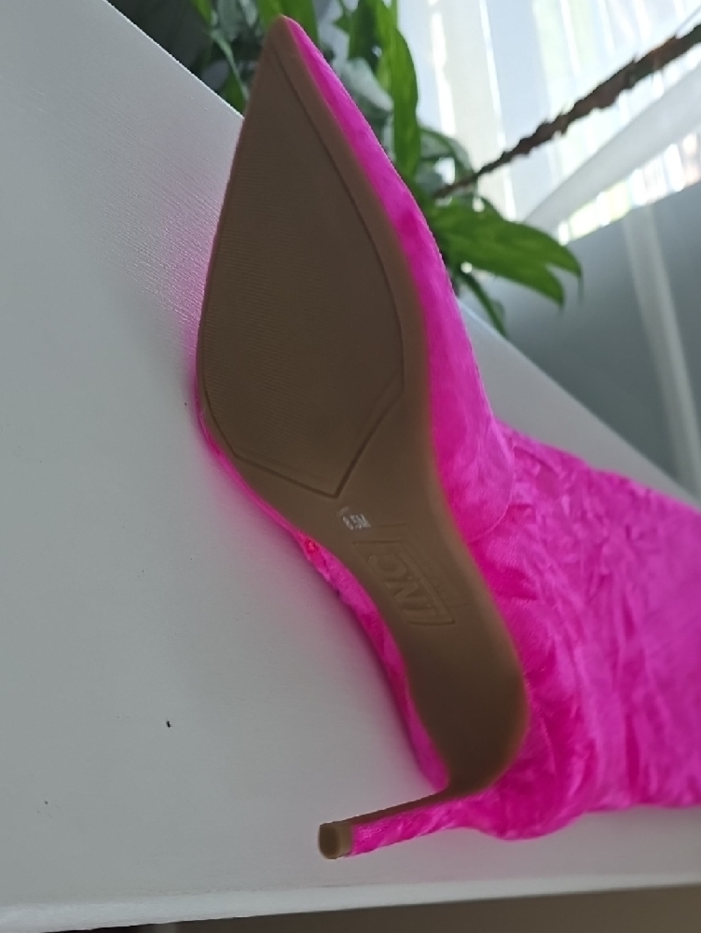 INC International Concepts Hot Pink Over-the-Knee Stiletto Boots - Picture 3 of 4
